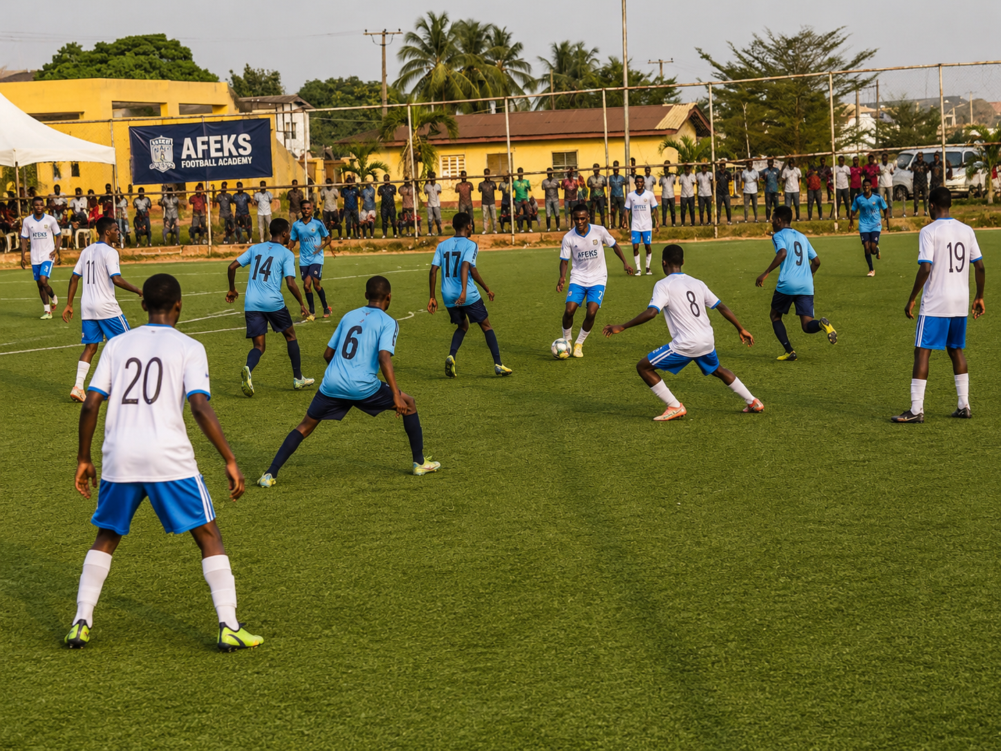 AFEKS Football Academy players during match preparation
