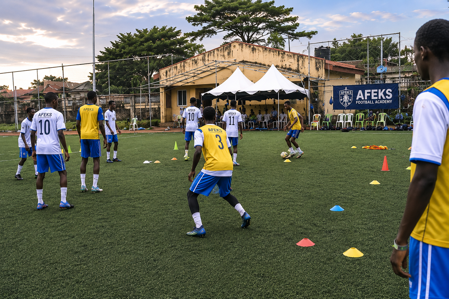 AFEKS Football Academy players during a training session
